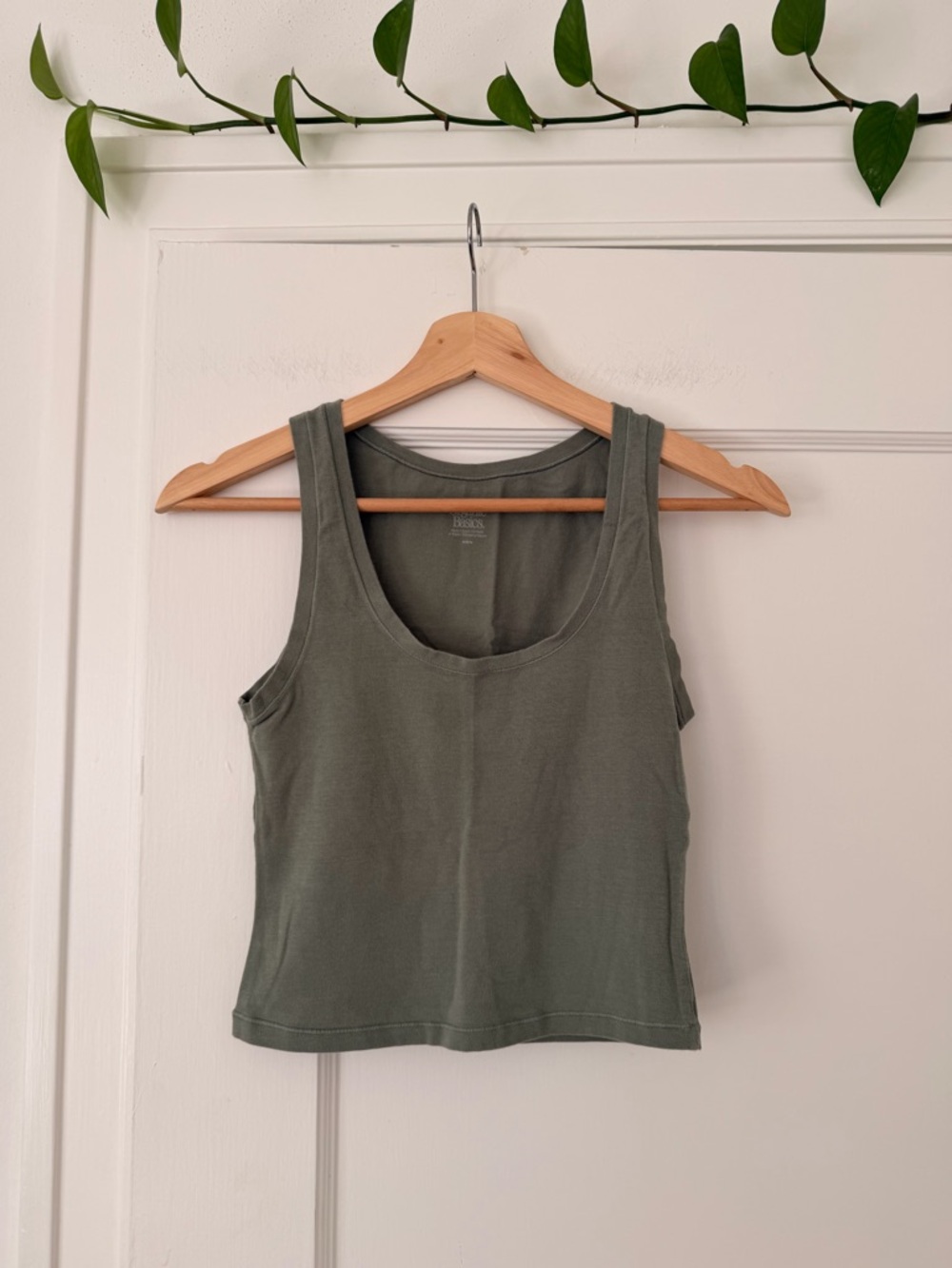 Everyday Organic Cotton Crop Tank Top - Green